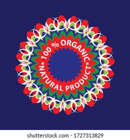 
100 % organic natural product label  