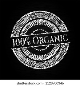 100% Organic on chalkboard