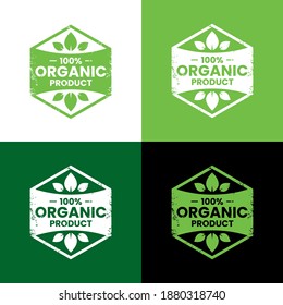 100% Organic Product. Best template for your logo, emblem, stamp, badge, and many more. Vector illustration. 