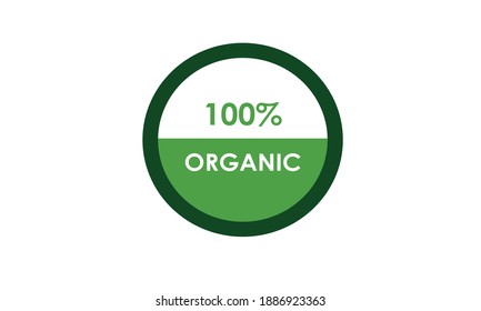 100% Organic Product Round Icon