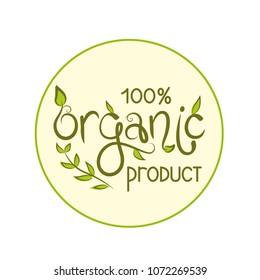 100% Organic Product – Vector Illustration