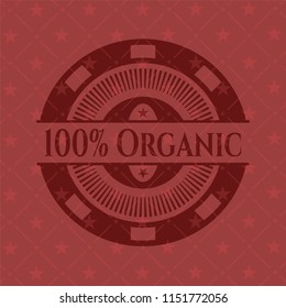 100% Organic realistic red emblem