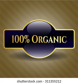 100% Organic shiny emblem