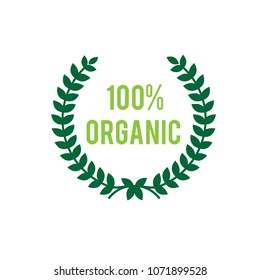 100% organic stamp logo