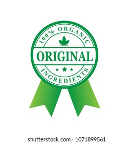 100% organic stamp logo