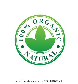 100% organic stamp logo