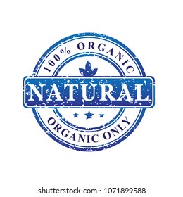 100% organic stamp logo