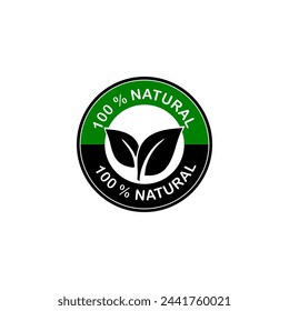 100% organic sticker is green and black