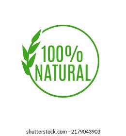 100 % organic vector logo or badge template. Organic label