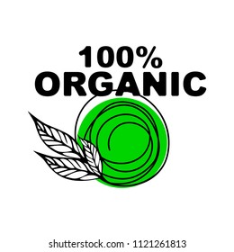 100% organic vector logo design.