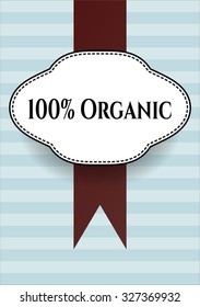 100% Organic vintage style card or poster