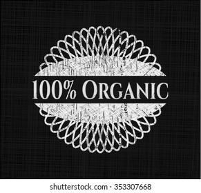 100% Organic written with chalkboard texture