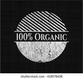 100% Organic written with chalkboard texture