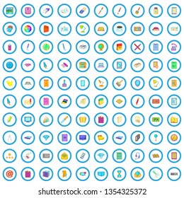 100 organization icons set in cartoon style for any design vector illustration