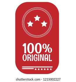100% original emblem, label, badge. vintage stamp.package label. vector illustration