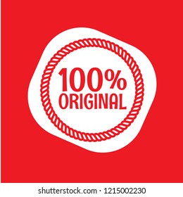 100% original emblem, label, badge. vintage stamp.package label. vector illustration
