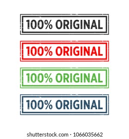 100% Original Handmade Authentic Label Badge vector