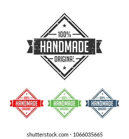 100% Original Handmade Authentic Label Badge vector