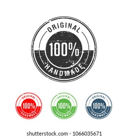 100% Original Handmade Authentic Label Badge vector