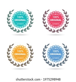 100 Original Logo Badge Illustration Get Used To Certified Guarantee Warranty Assurance Etc