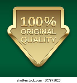 100% original quality golden badge, vector.