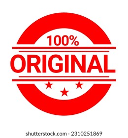 100% original red stamp with three stars