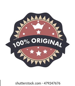 100% original  retro vintage seal badge text with kind crown design template vector eps