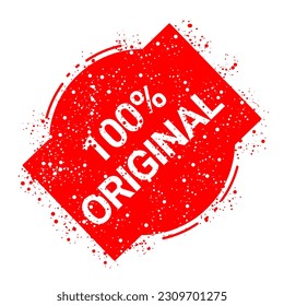 100% Original Rubber Stamp. 100% Original Grunge Stamp Seal Vector Illustration. Original rubber stamp and certified quality rubber seal stamps set. 