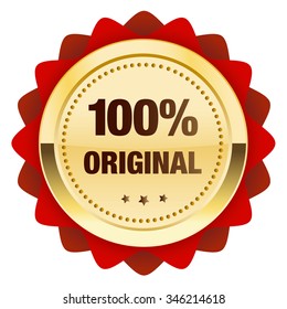 Download 100 Original Seal Icon Glossy Golden Stock Vector Royalty Free 346214618 PSD Mockup Templates