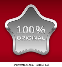 100% original vector badge, silver star