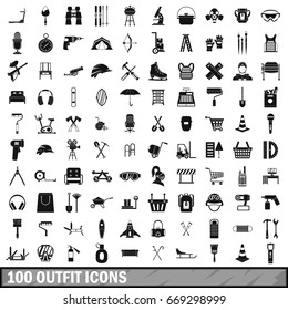 100 outfit icons set in simple style for any design vector illustration