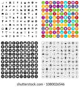 100 outfit icons set vector in 4 variant for any web design isolated on white