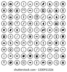 100 paint school icons set in simple style for any design vector illustration