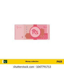 100 Pakistan Rupee Banknote Illustration.

