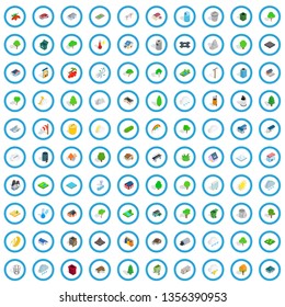 100 park icons set in isometric 3d style for any design vector illustration