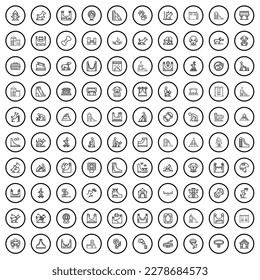 100 park icons set. Outline illustration of 100 park icons vector set isolated on white background