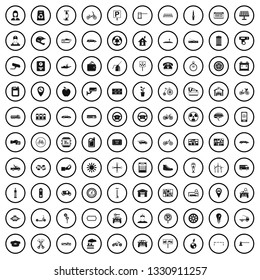 100 parking icons set in simple style for any design vector illustration