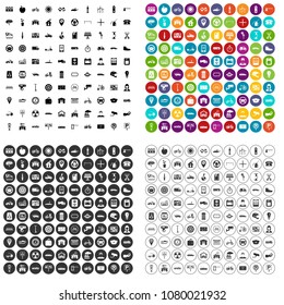 100 parking icons set vector in 4 variant for any web design isolated on white