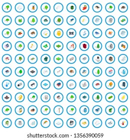 100 parkland icons set in isometric 3d style for any design vector illustration