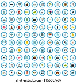 100 partnership document icons set in flat style for any design vector illustration