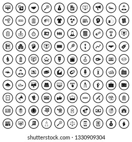 100 partnership icons set in simple style for any design vector illustration