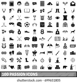 100 passion icons set in simple style for any design vector illustration