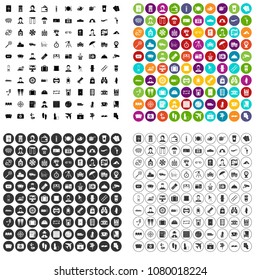 100 passport icons set vector in 4 variant for any web design isolated on white