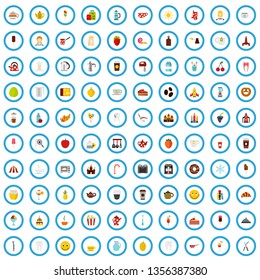 100 pastry icons set in flat style for any design vector illustration