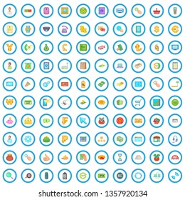 100 payment icons set in cartoon style for any design vector illustration
