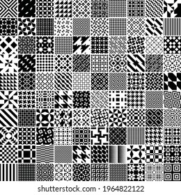 100 pcs black geometric pattern