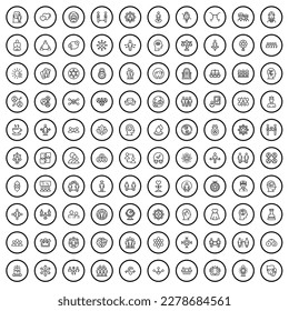 100 people icons set. Outline illustration of 100 people icons vector set isolated on white background