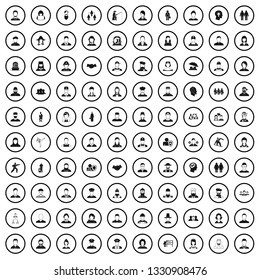 100 people icons set in simple style for any design vector illustration