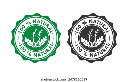 100 percen natural logo template illustration