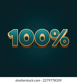 100 Percent 3D Text Effect
